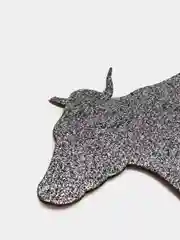 Серебряный подвеска новогодняя "Коровка", 2 цвета, 0,2 х 20 х 10,5 см