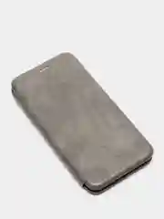 Чехол-книжка для Samsung A41 с закругленными краями, серебро