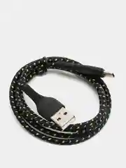 Черный usb кабель Olaf для быстрого заряда 2.4 А и передачи данных