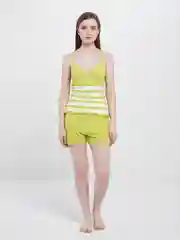 Лесной зеленый женская пижама с шортами