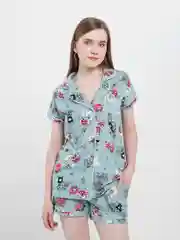 Оливковый костюм женский Dianida, с шортами