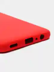 Алый чехол Samsung A03 c защитой камеры и бархатом внутри