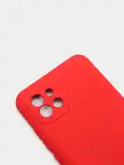Алый чехол Samsung A03 c защитой камеры и бархатом внутри