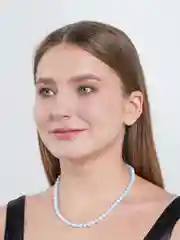 Синий меланж чокер из бусин