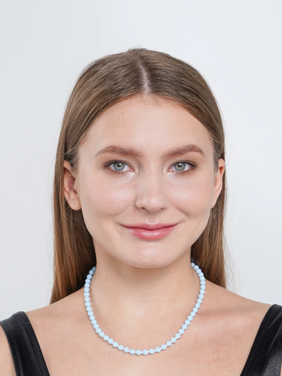 Синий меланж чокер из бусин