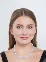 Синий меланж чокер из бусин