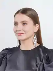 Серебряный длинные серьги с подвесками геометрической формы