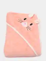 Кораллово-розовый полотенце банное детское с капюшоном для мальчиков и девочек. Микрофибра 80*80 см