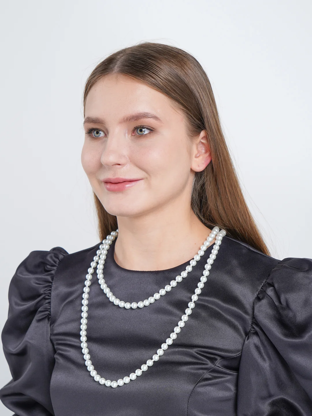Белый бусы из искусственного жемчуга/Длинные бусы/Жемчуг