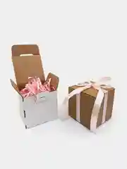 Конфетный подарочный набор Коробка 8см*8см*8см с наполнителем и лентой