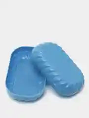 Синий мыльница дорожная, закрытая, пластиковая, с крышкой