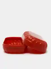 Бордовый мыльница дорожная, закрытая, пластиковая, с крышкой
