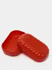 Бордовый мыльница дорожная, закрытая, пластиковая, с крышкой