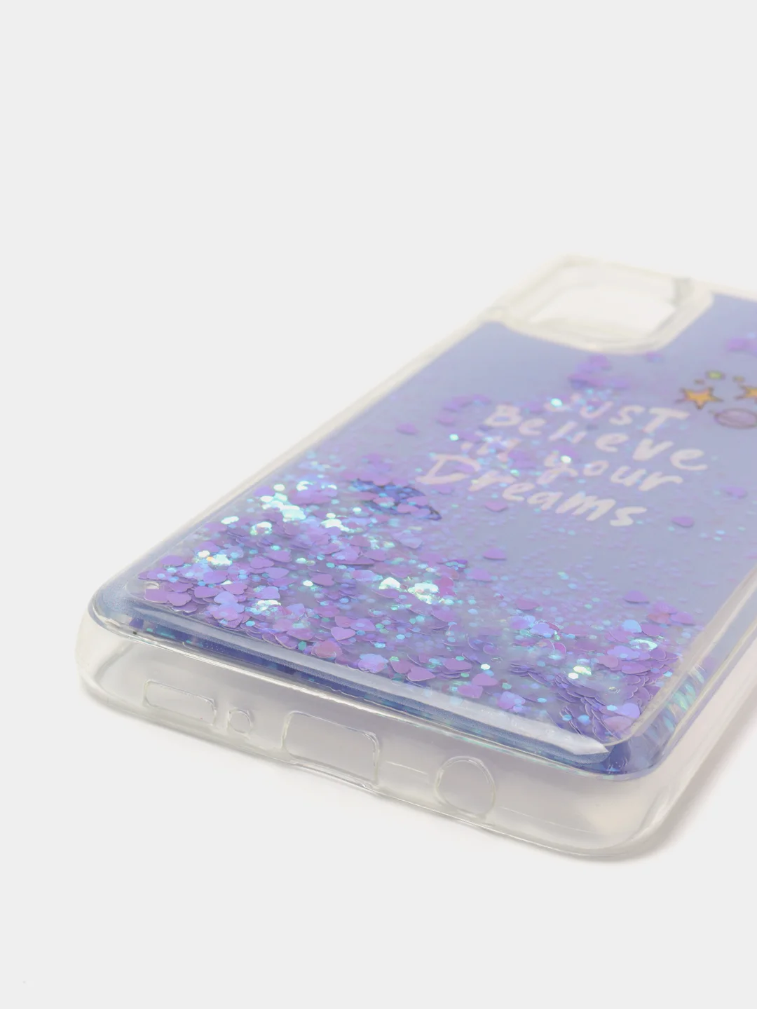Розовый чехол с жидкими блёсточками SAMSUNG M51