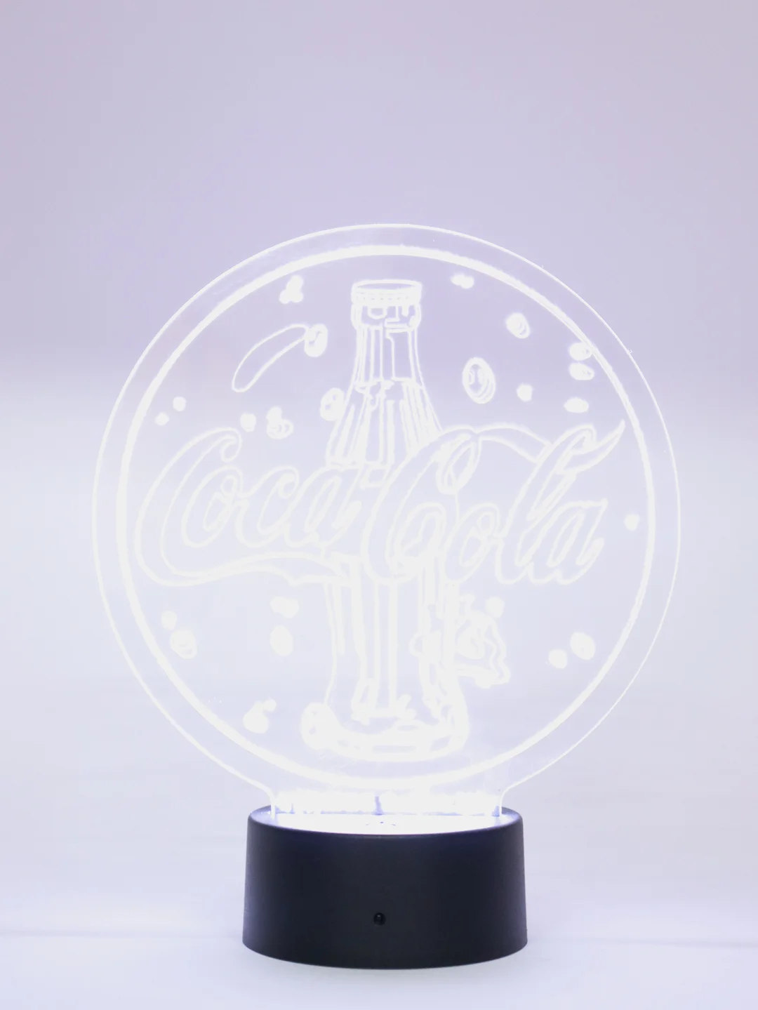 3D светильник, ночник Кока кола Coca cola детский, на батарейках, в розетку, пультом