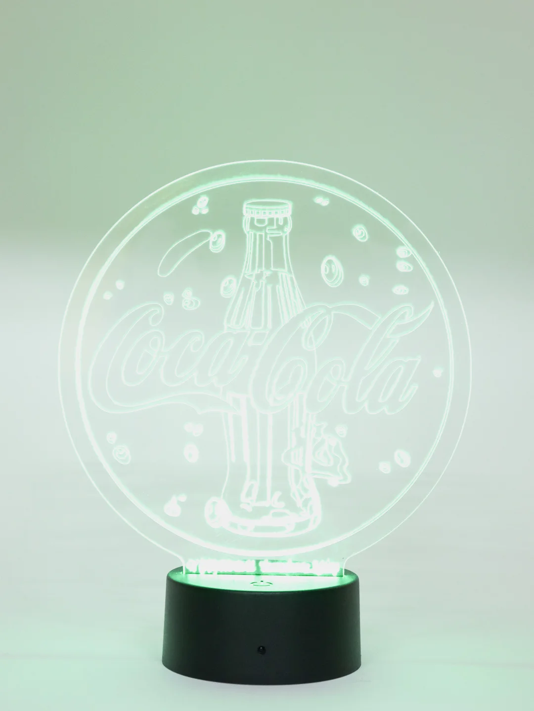 3D светильник, ночник Кока кола Coca cola детский, на батарейках, в розетку, пультом