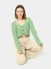 Зеленый кардиган укороченный женский Emilan