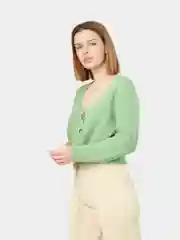 Зеленый кардиган укороченный женский Emilan