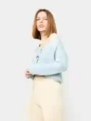 Небесно-голубой кардиган укороченный женский Emilan