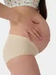 Бежевый бесшовные трусы для беременных, с низкой посадкой, 2 в 1