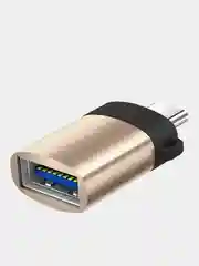 Золотой адаптер переходник USB Type C на USB 3.0 otg