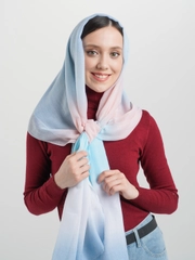 Палантин женский, акварель в полоску, 2 цвета