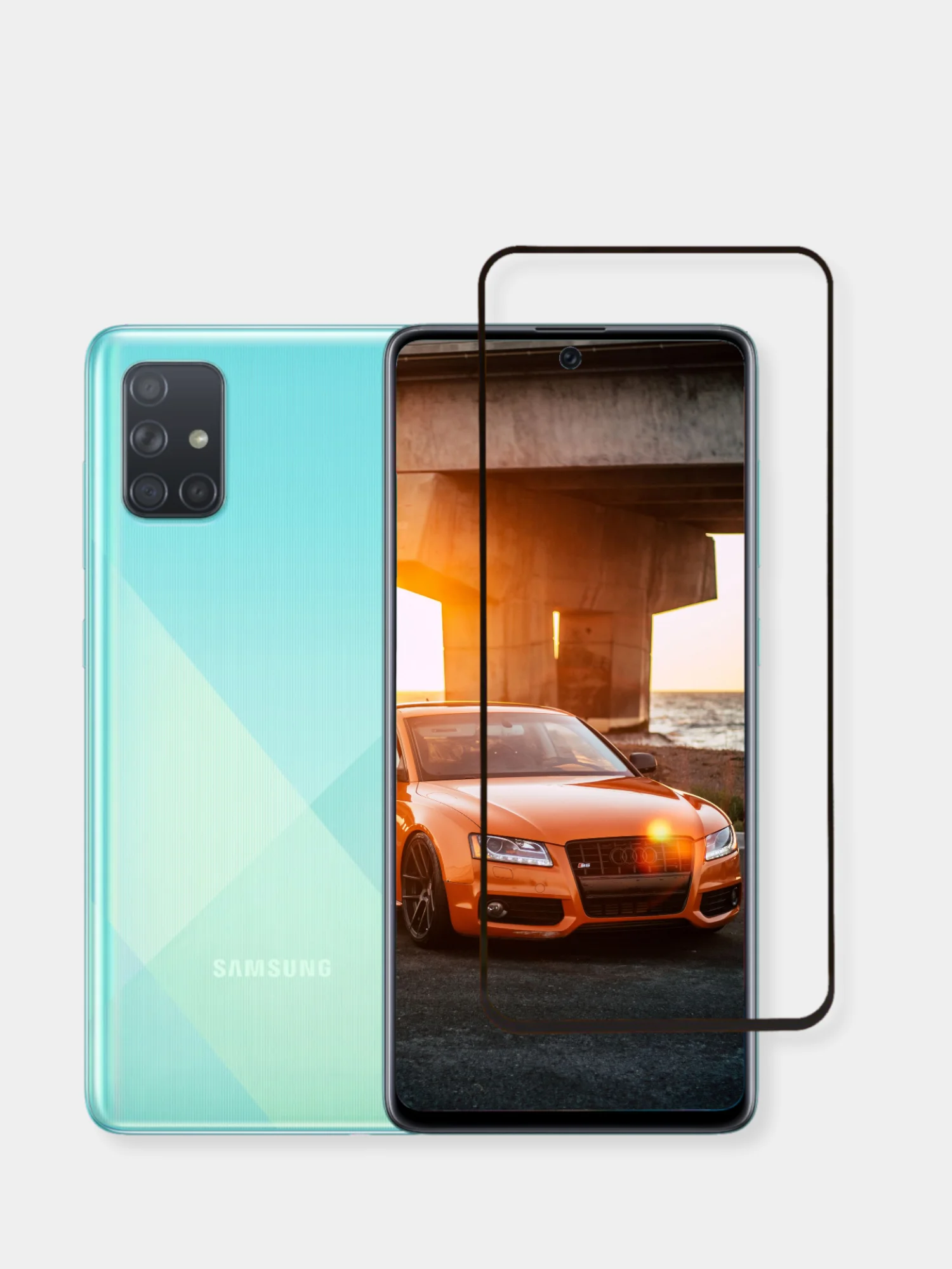 Черный защитное стекло для Samsung Galaxy A71, A72, A73 (Самсунг Галакси А71, А72, А73)