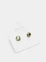 Золотистый хаки серьги-гвоздики Swarovski (треугольник), Xuping