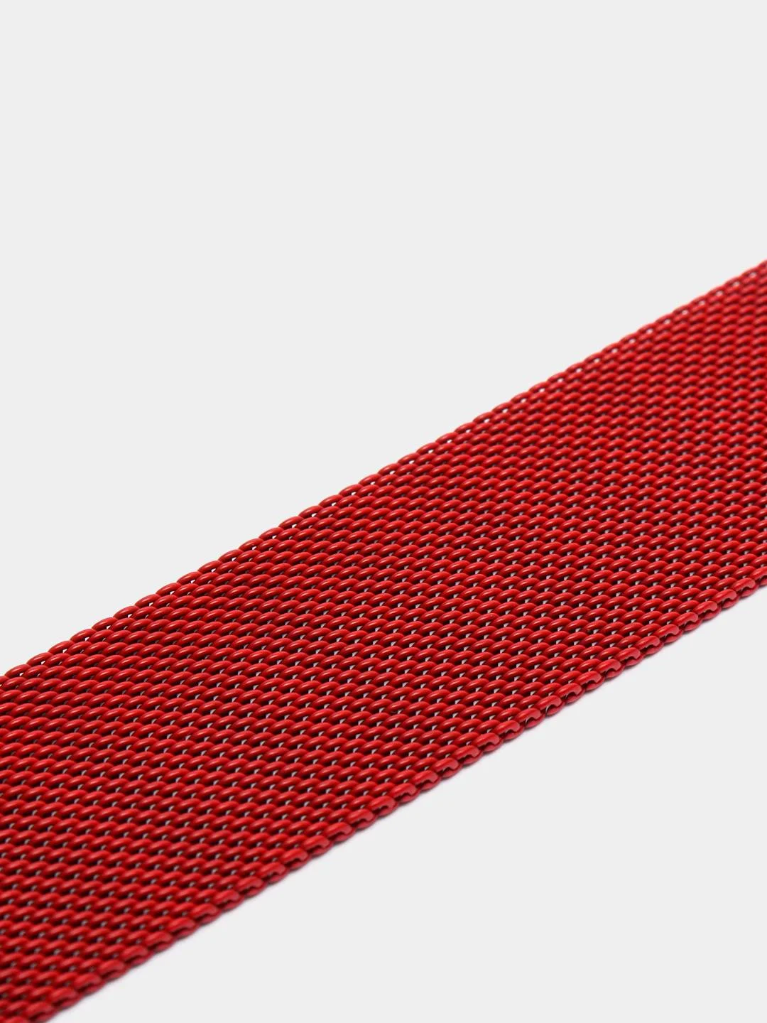 Красный ремешок для смарт - часов Apple Watch "Миланская петля", металлический браслет