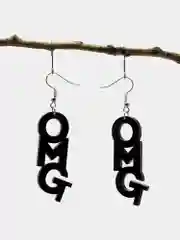 Серьги OMG черные