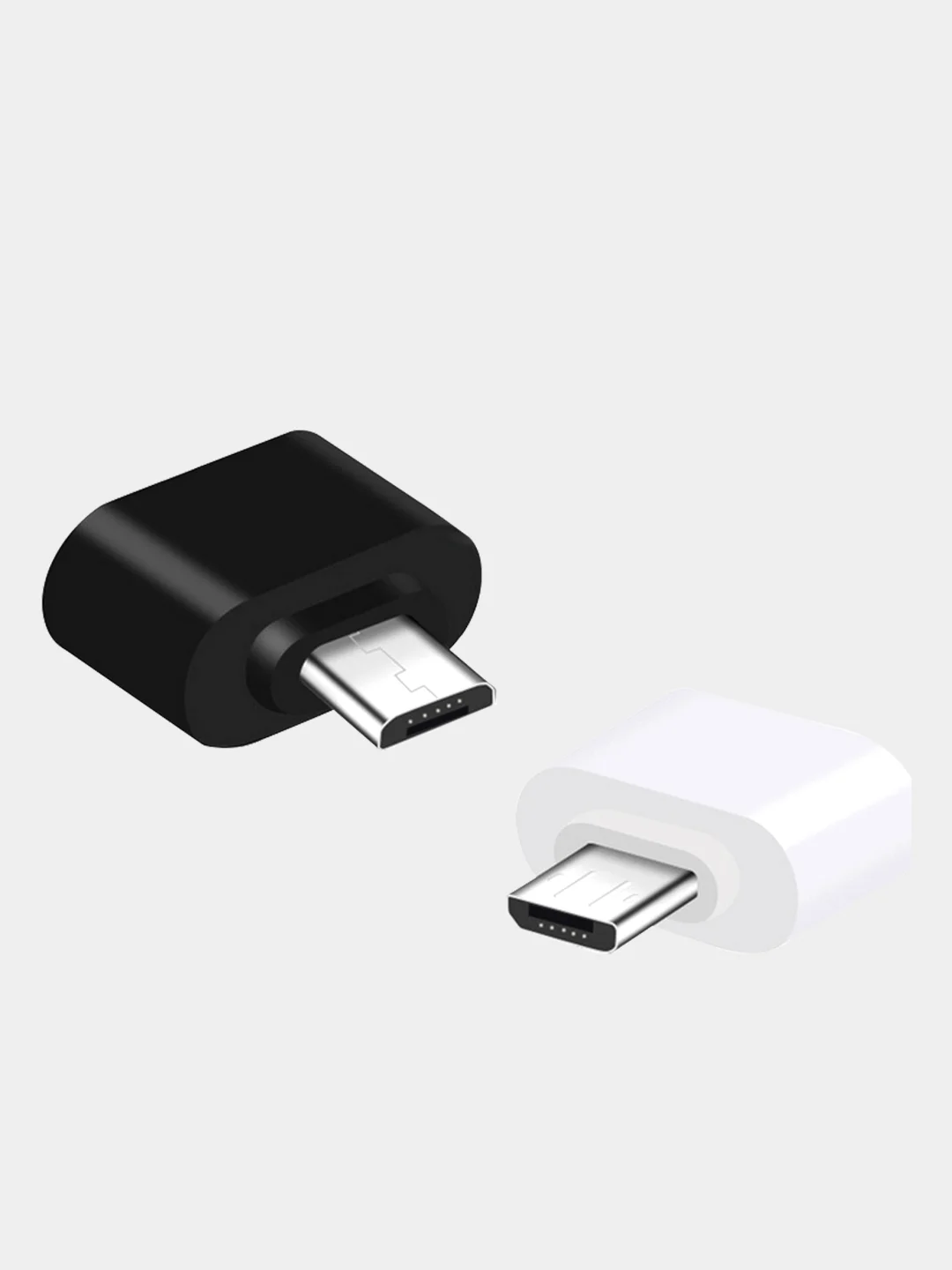 Белый адаптер переходник usb micro usb otg
