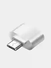 Белый адаптер переходник usb micro usb otg