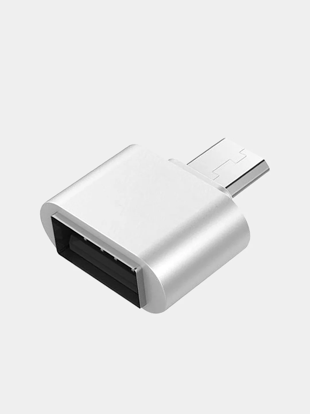 Белый адаптер переходник usb micro usb otg