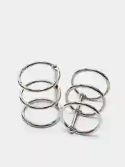 Серебряный кольцевые механизмы 2шт,  боковой, 3 кольца, диаметр 2,5см