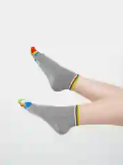 Серый носки короткие, спортивные, для йоги