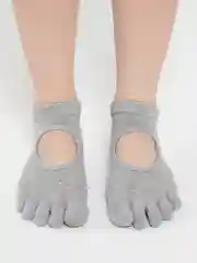 Серый носки короткие спортивные для йоги non slip противоскользящие