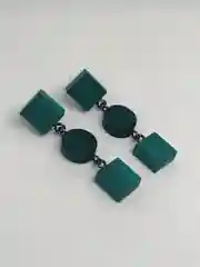 Зеленый серьги из дерева ручной работы