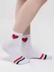 Белый носки женские дезодорирующие "СЕРДЦЕ"