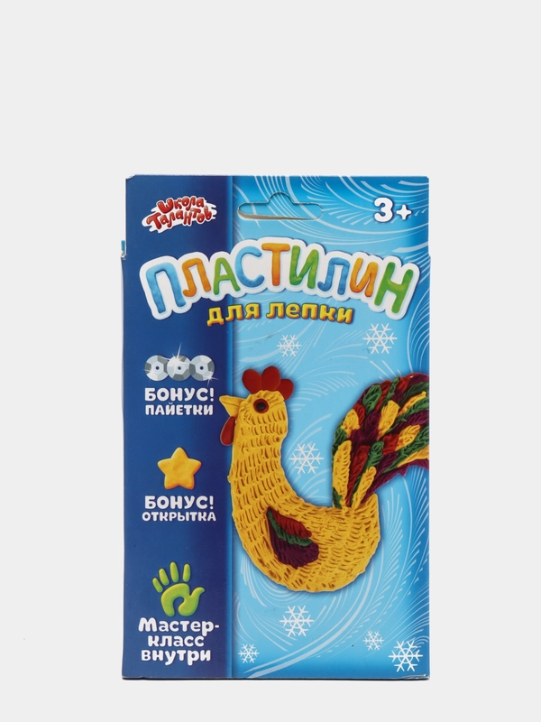 Набор для лепки из пластилина "Петушок", стек, пайетки 2 г