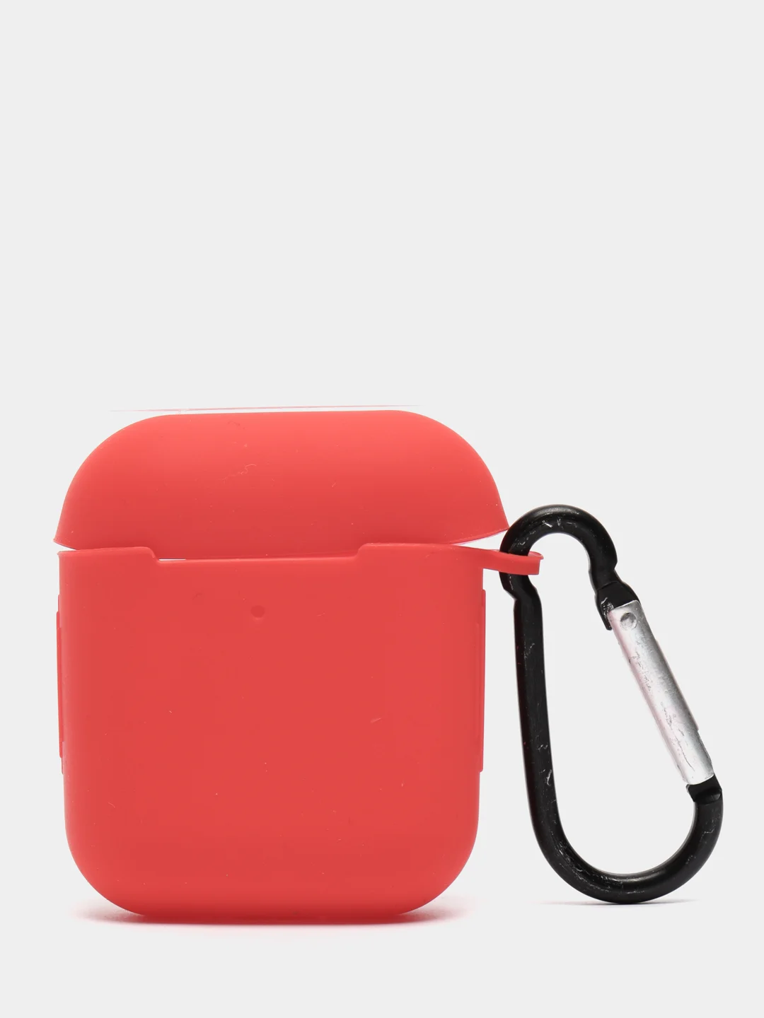 Красный силиконовый чехол с карабином для наушников AirPods 1, 2
