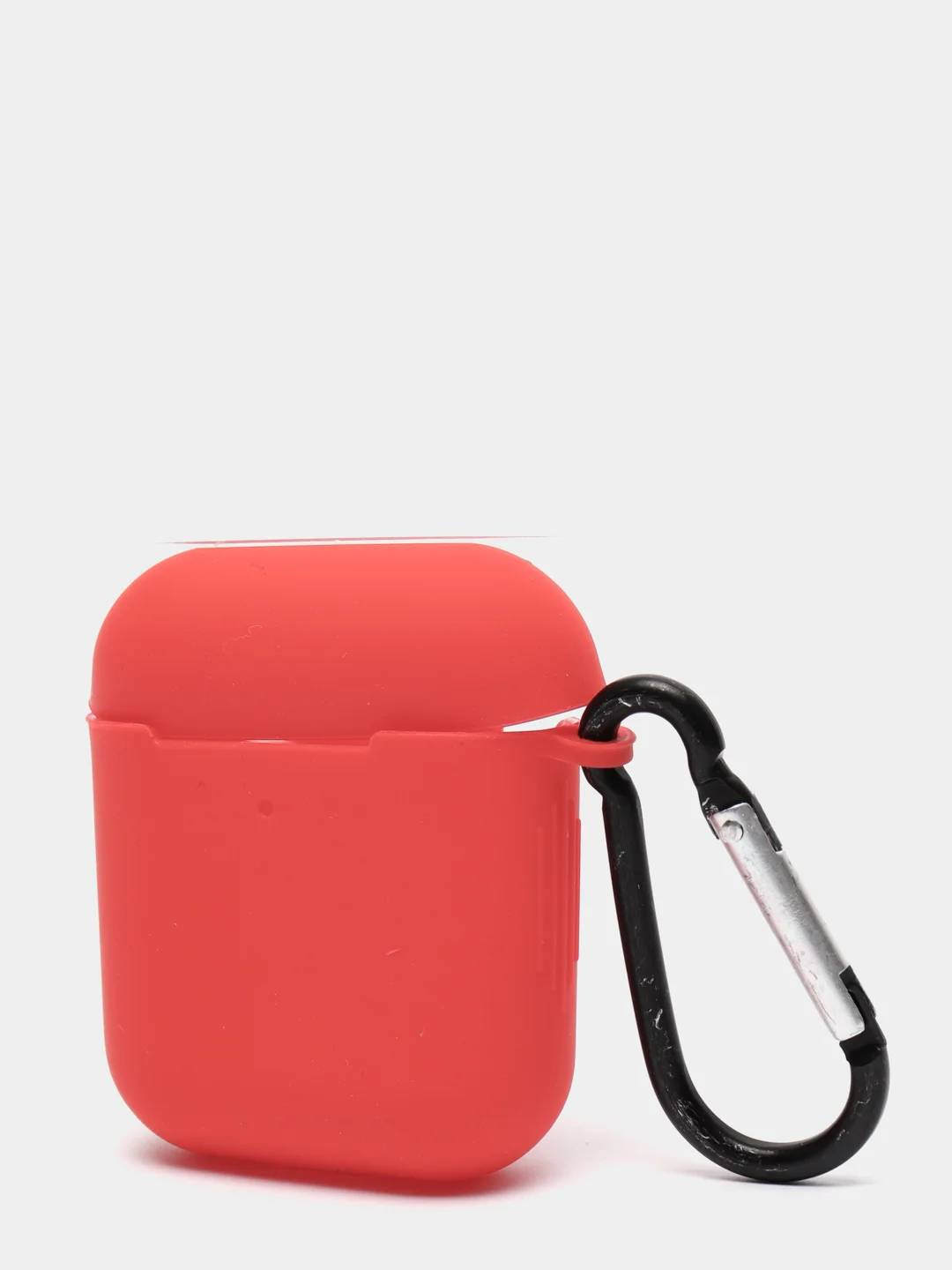 Красный силиконовый чехол с карабином для наушников AirPods 1, 2