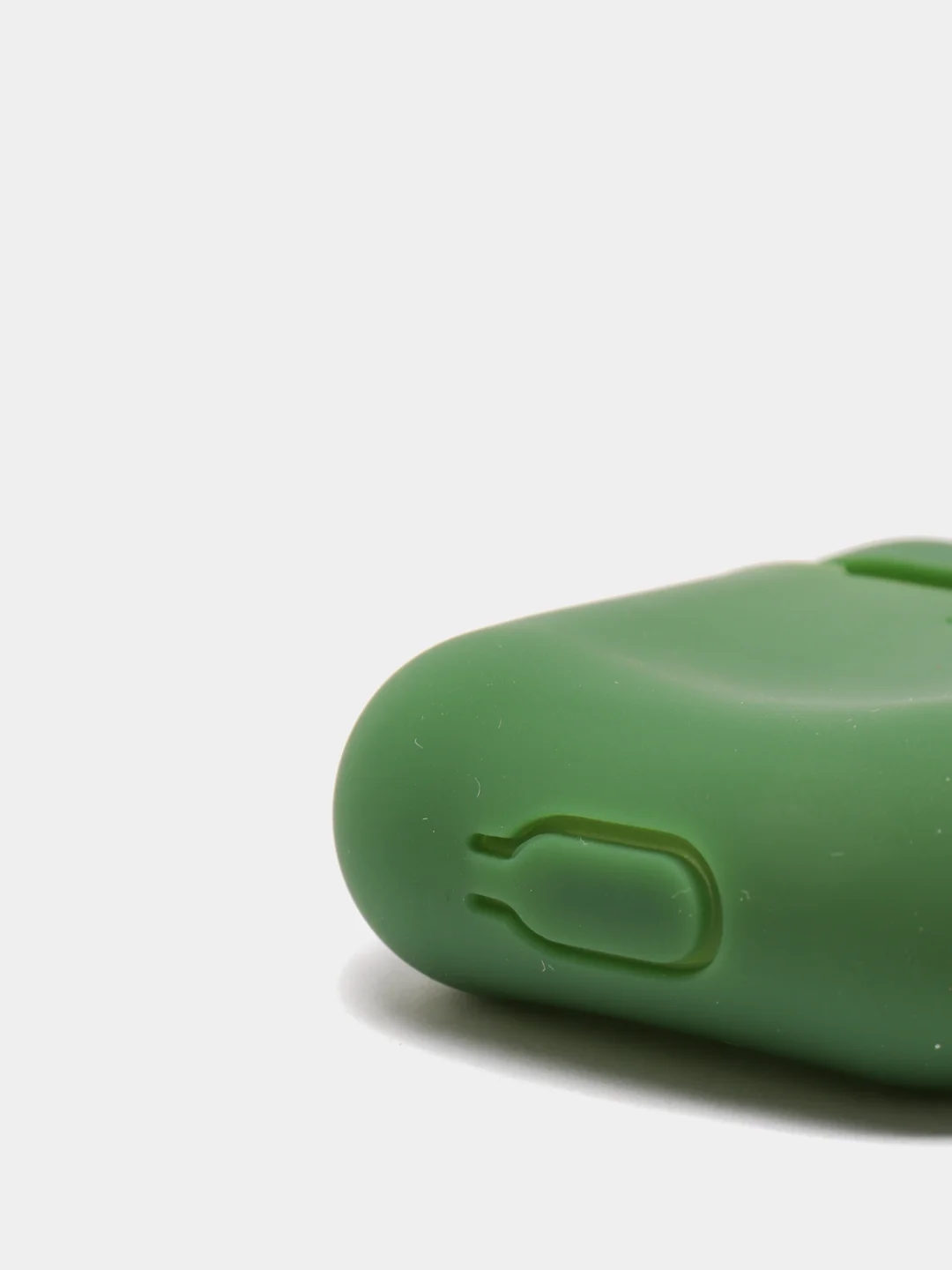 Зеленый силиконовый чехол с карабином для наушников AirPods 1, 2