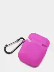 Фуксия силиконовый чехол с карабином для наушников AirPods 1, 2
