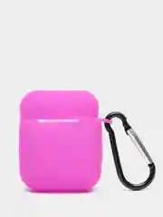 Фуксия силиконовый чехол с карабином для наушников AirPods 1, 2