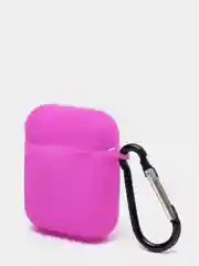 Фуксия силиконовый чехол с карабином для наушников AirPods 1, 2