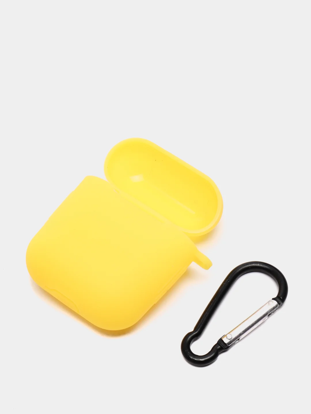 Лимонный силиконовый чехол с карабином для наушников AirPods 1, 2