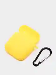 Лимонный силиконовый чехол с карабином для наушников AirPods 1, 2