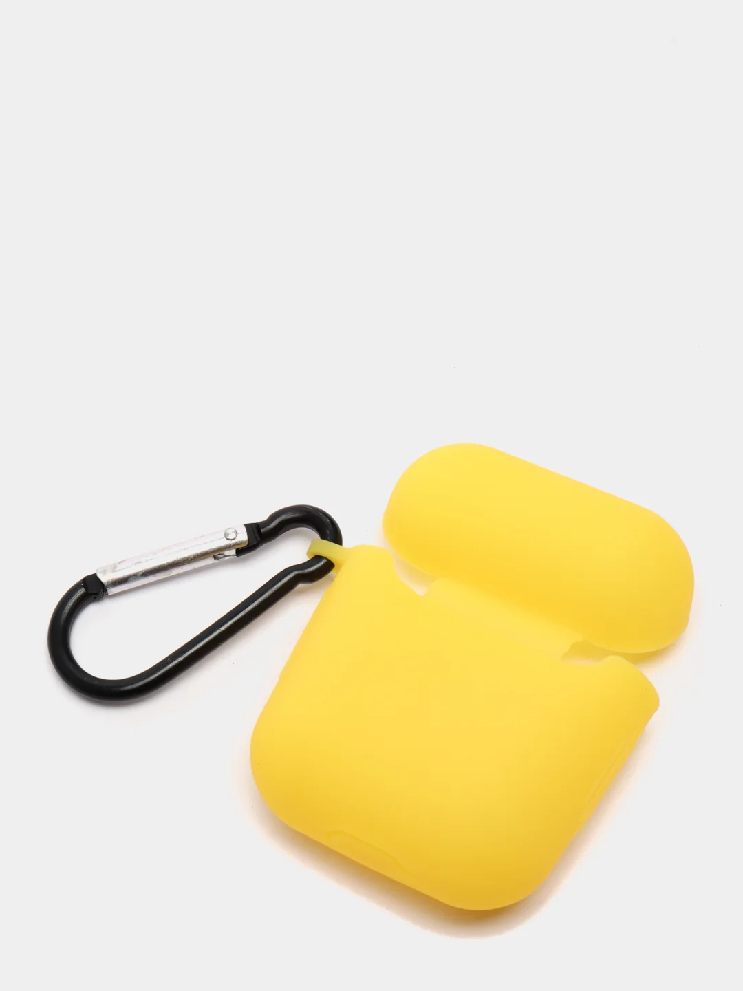 Лимонный силиконовый чехол с карабином для наушников AirPods 1, 2