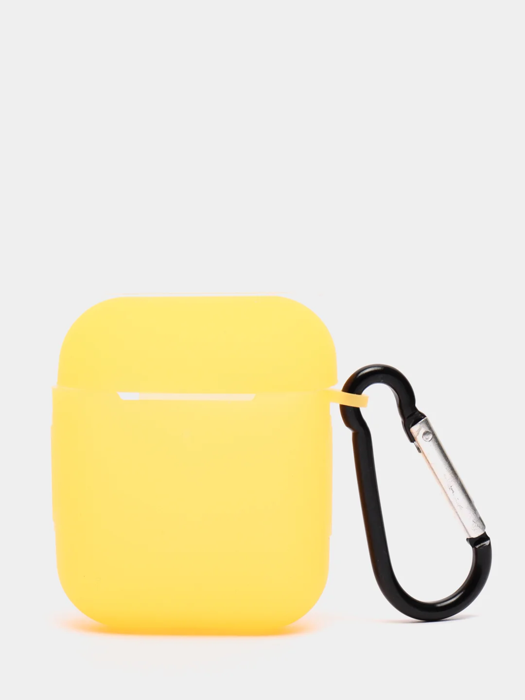 Желтый силиконовый чехол с карабином для наушников AirPods 1, 2