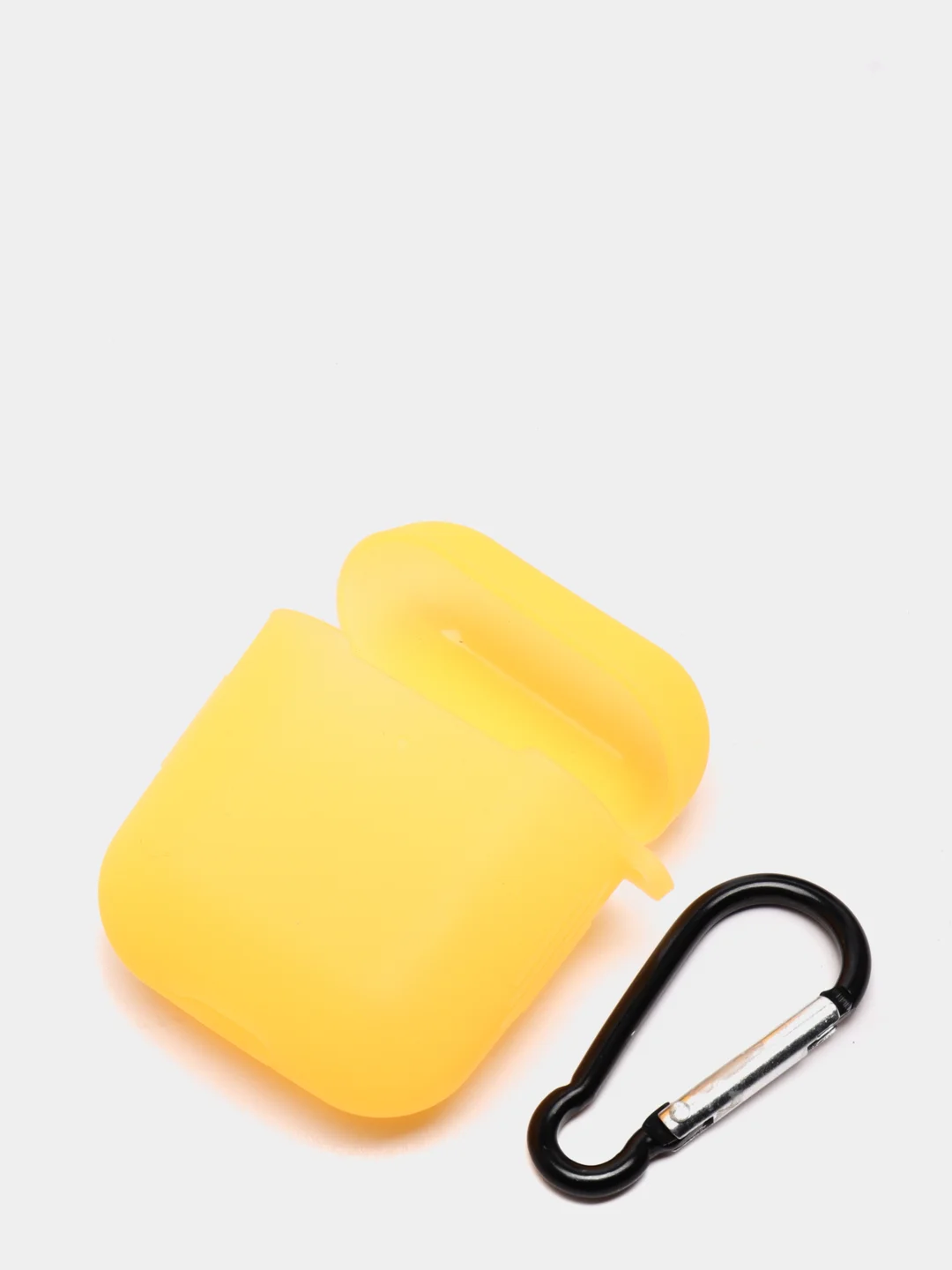 Желтый силиконовый чехол с карабином для наушников AirPods 1, 2